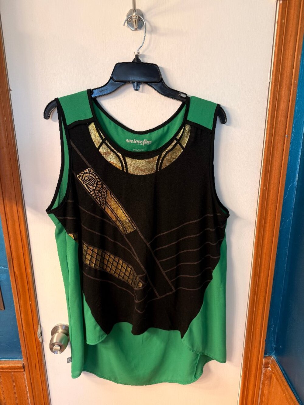 WeLoveFine Marvel Loki XL Green Black Gold Costume Cosplay Tank Top